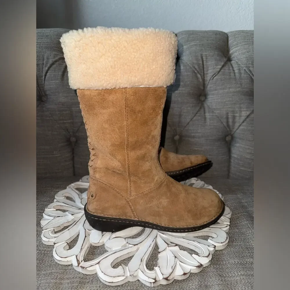 UGG shearling Suede Leather Winter Boots Women’s 8